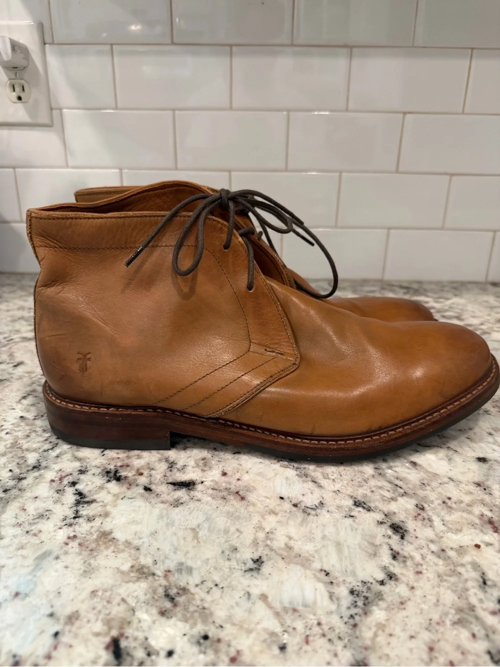 Frye Cognac Leather Chukka Boots